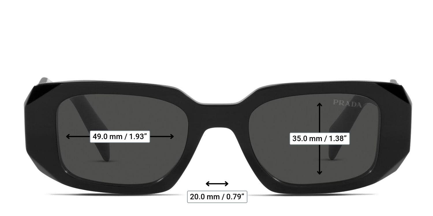 Prada PR17WS Symbole Shiny Black glasses - Measurements
