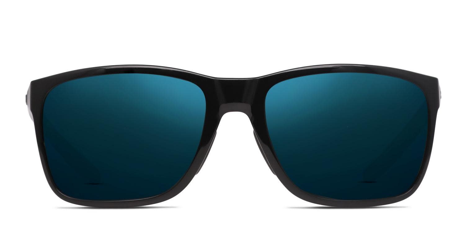 Under Armour UA 0005/S Hustle Shiny Black, Blue glasses - Shiny Black / Blue - Frontal View