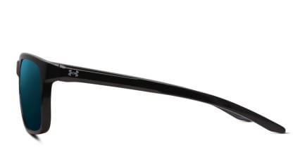 Under Armour UA 0005/S Hustle Shiny Black, Blue glasses - Shiny Black / Blue - Side View