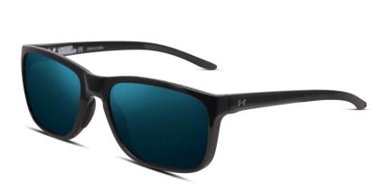 Under Armour UA 0005/S Hustle Shiny Black, Blue glasses - Shiny Black / Blue - Angle View