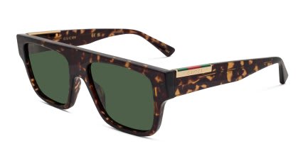 Gucci GG1960S Tortoise, Green glasses - Tortoise / Green - Angle View