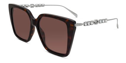 Gucci GG1967S Tortoise glasses - Tortoise - Angle View