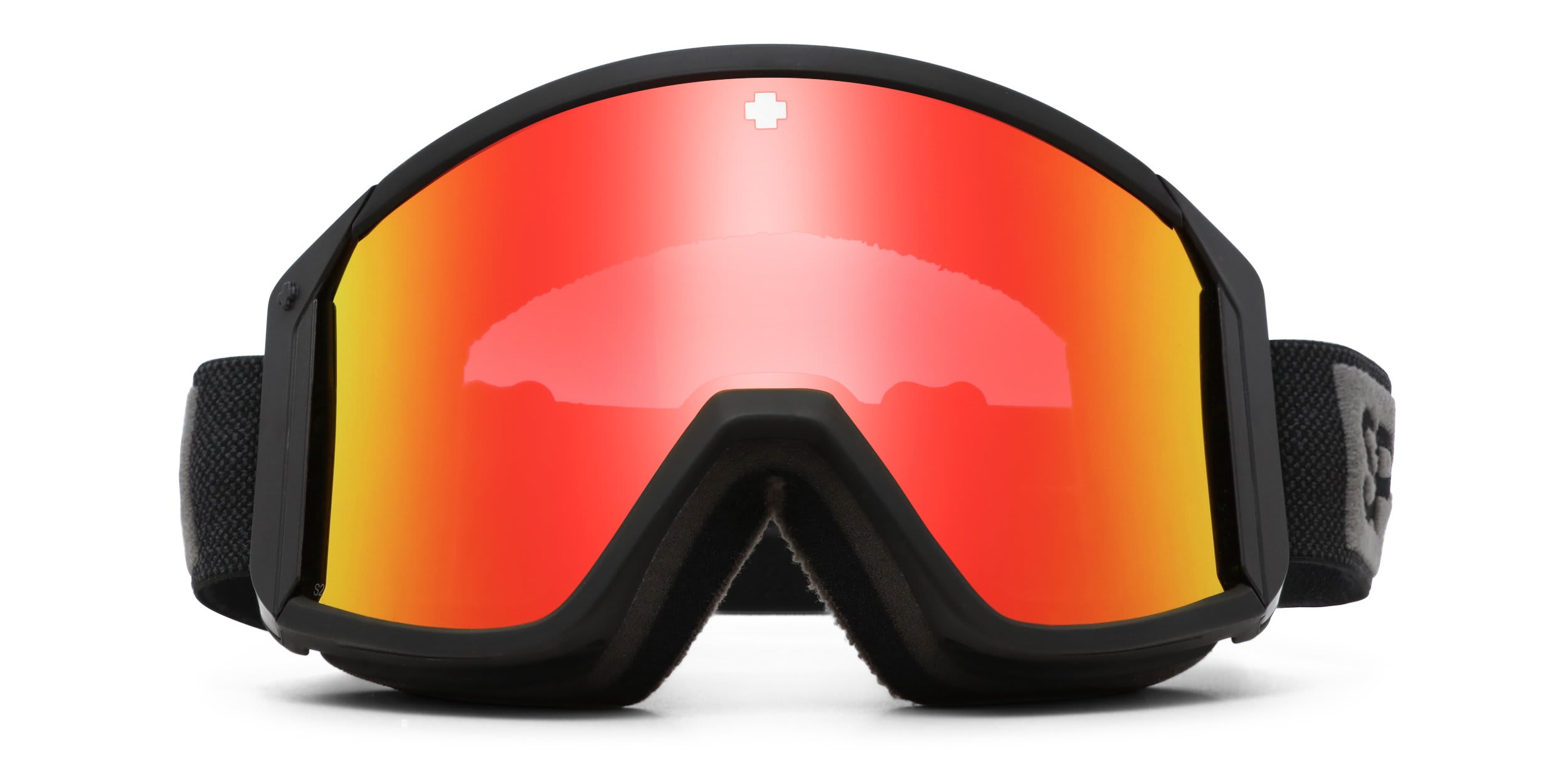 Spy Raider Ski Goggles Matte Black, Red glasses - Matte Black / Red - Frontal View