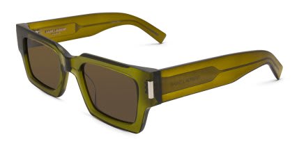 Saint Laurent SL572 Green, Brown glasses - Green / Brown - Angle View