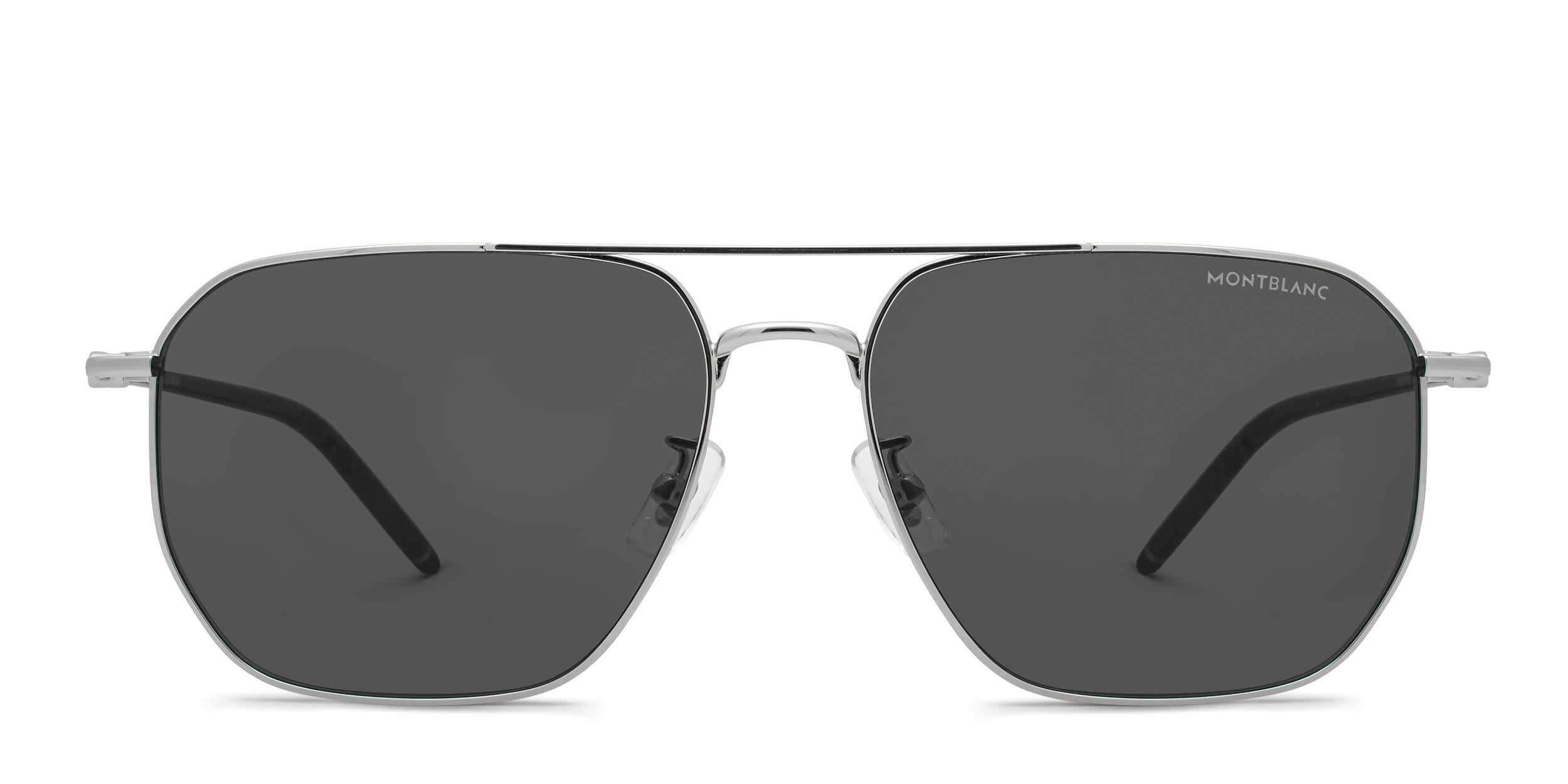Mont Blanc MB0367SA Silver, Gray glasses - Silver - Frontal View