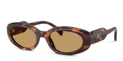 Miu Miu MUC01S Tortoise, Brown glasses - Tortoise - Angle View