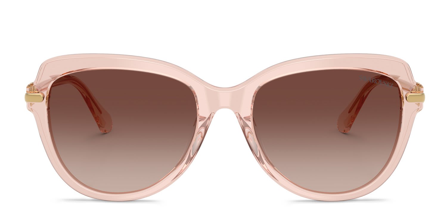 Swarovski SK6073 Clear, Beige, Brown glasses - Clear / Beige - Frontal View