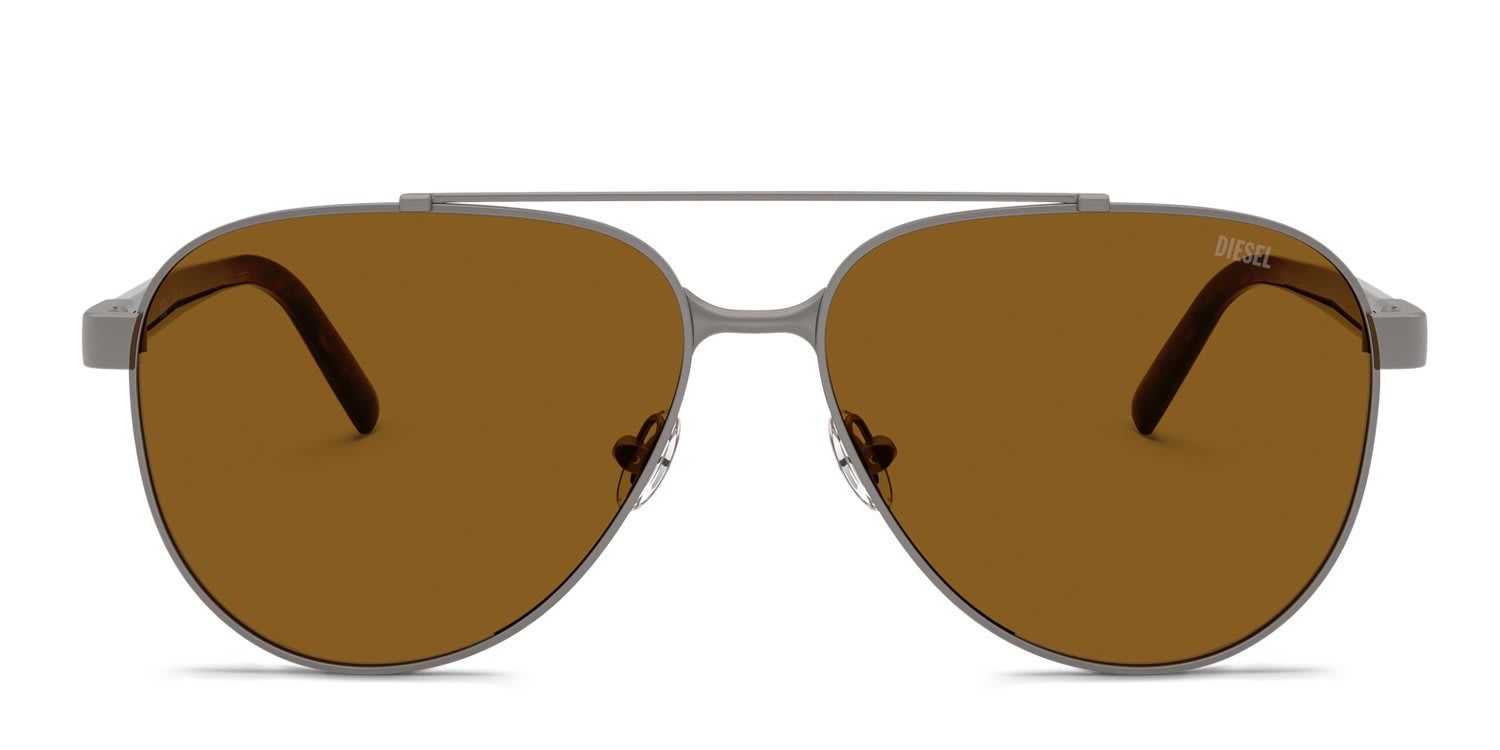 Diesel DL1021 Gunmetal, Brown glasses - Gunmetal - Frontal View