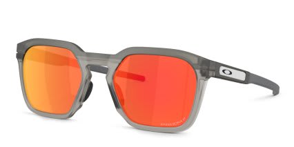 Oakley OO9555 HSTN SQ 2.0 Gray, Red glasses - Gray - Angle View