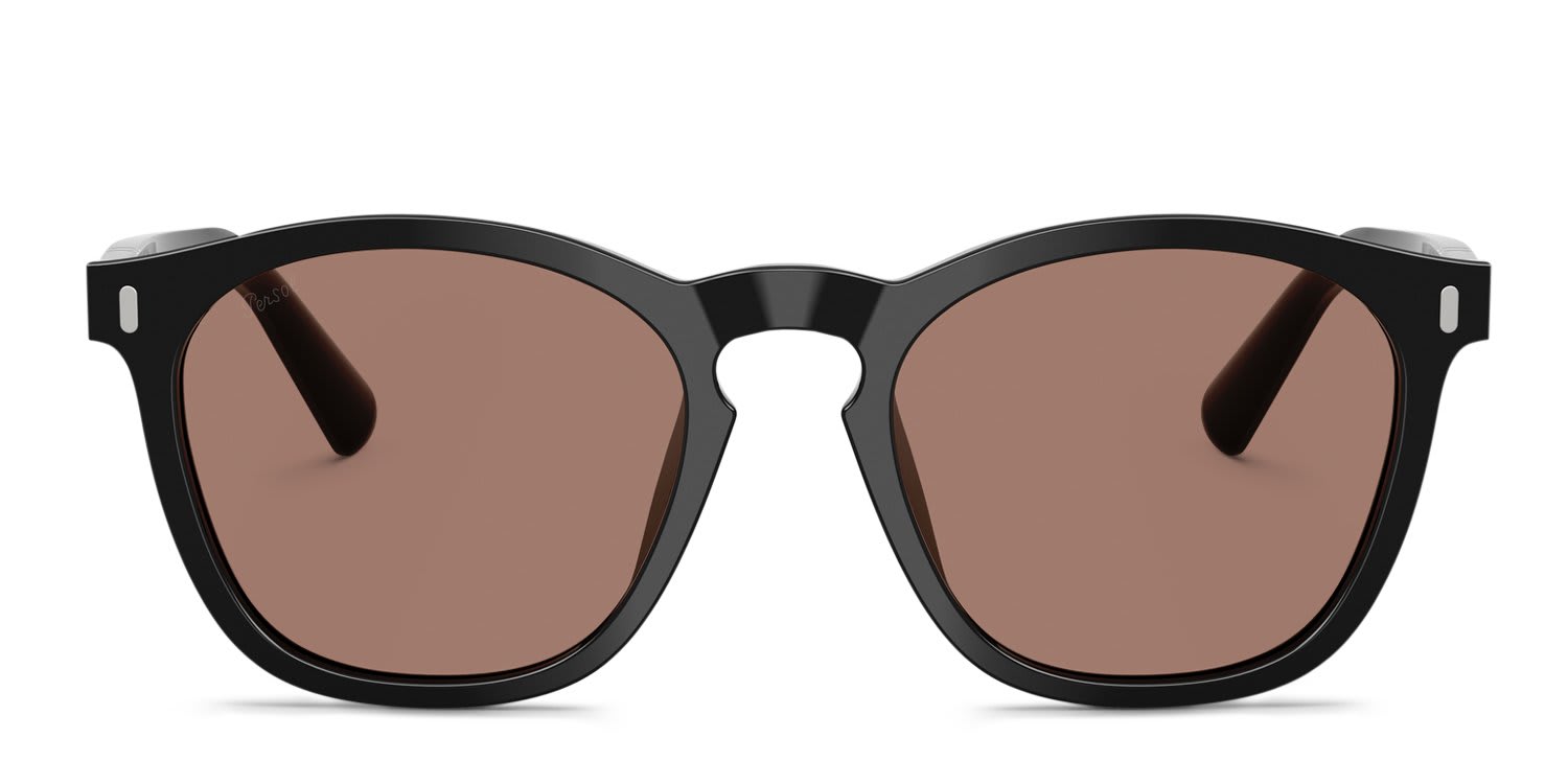 Persol PO3413S Black, Brown, Red glasses - Black - Frontal View