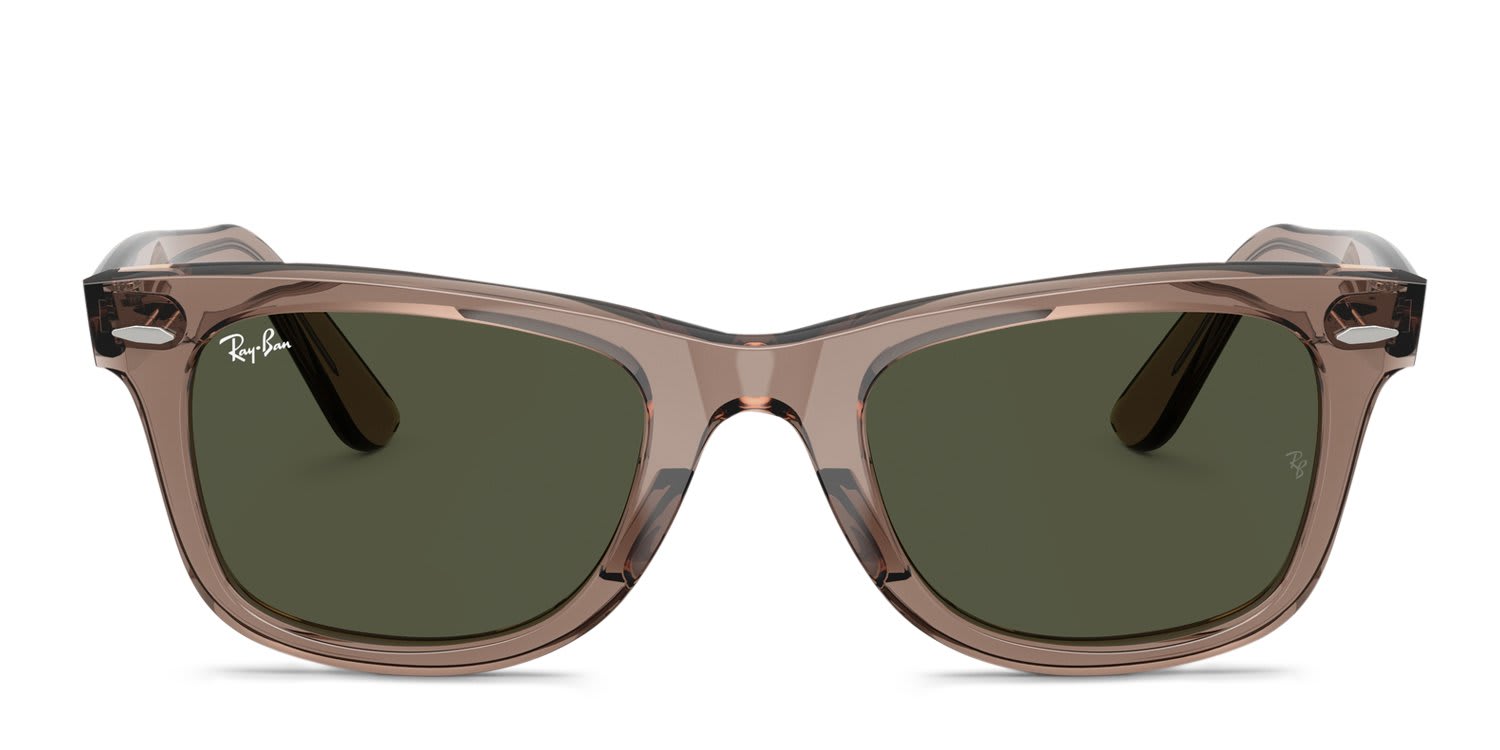 Ray-Ban RB2140 Wayfarer Clear, Brown, Green glasses - Clear / Brown - Frontal View