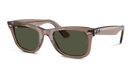Ray-Ban RB2140 Wayfarer Clear, Brown, Green glasses - Clear / Brown - Angle View