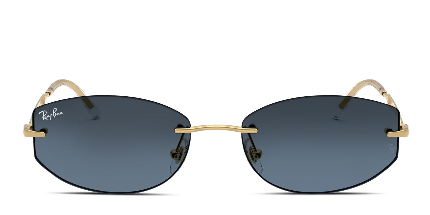 Ray-Ban RB3792 Gold, Blue, Gray glasses - Gold - Frontal View
