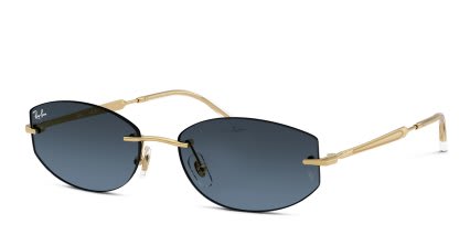 Ray-Ban RB3792 Gold, Blue, Gray glasses - Gold - Angle View