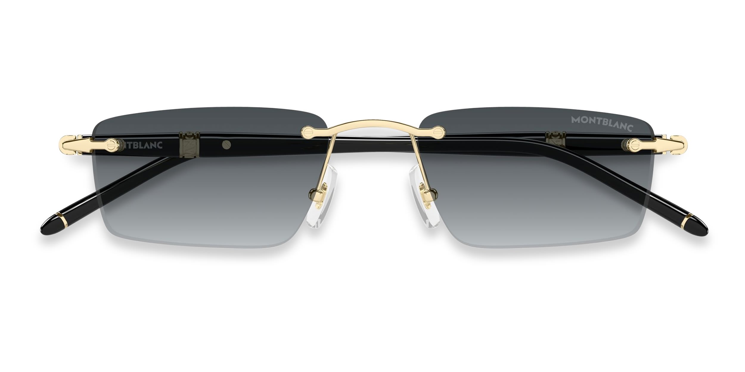 Montblanc MB0484S Gold, Gray glasses - Gold - Frontal View