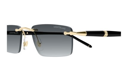 Montblanc MB0484S Gold, Gray glasses - Gold - Side View