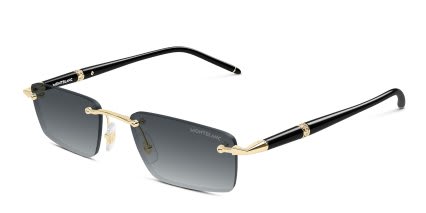 Montblanc MB0484S Gold, Gray glasses - Gold - Angle View