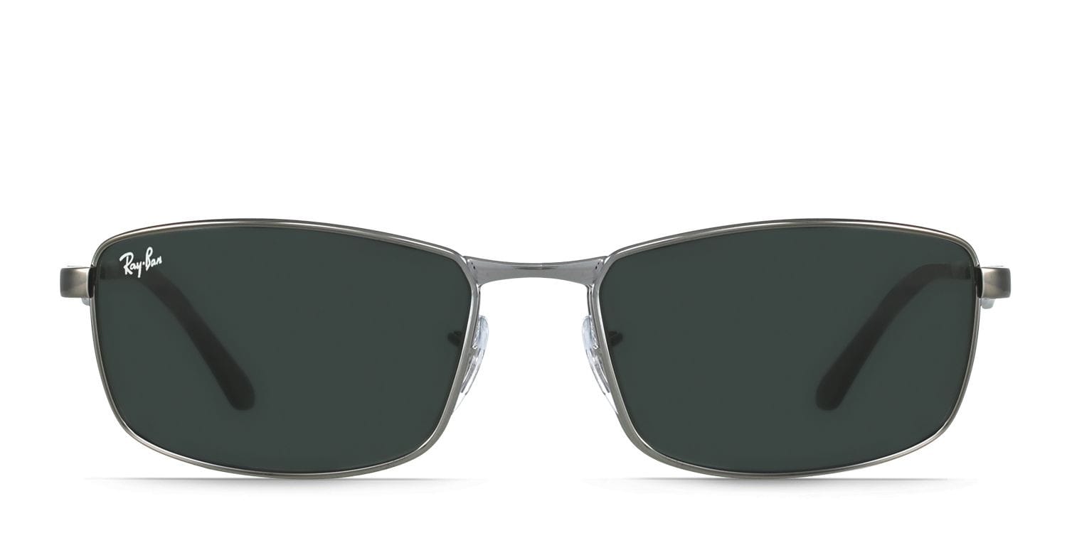 Ray-Ban RB3498 Gunmetal Rectangle, Wrap Full Frame sunglasses - front