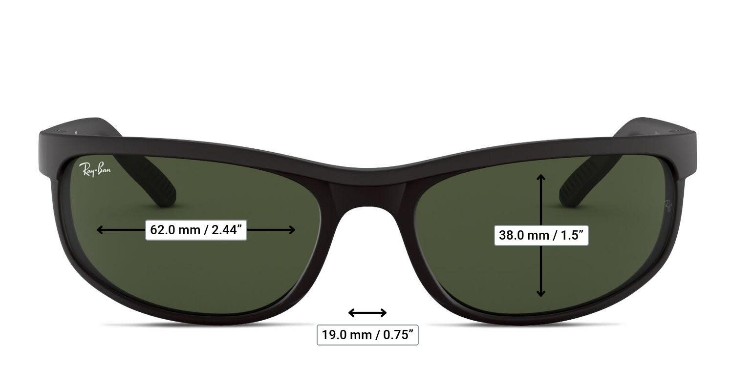 Ray-Ban RB2027 Predator 2 Black, Green glasses - Measurements