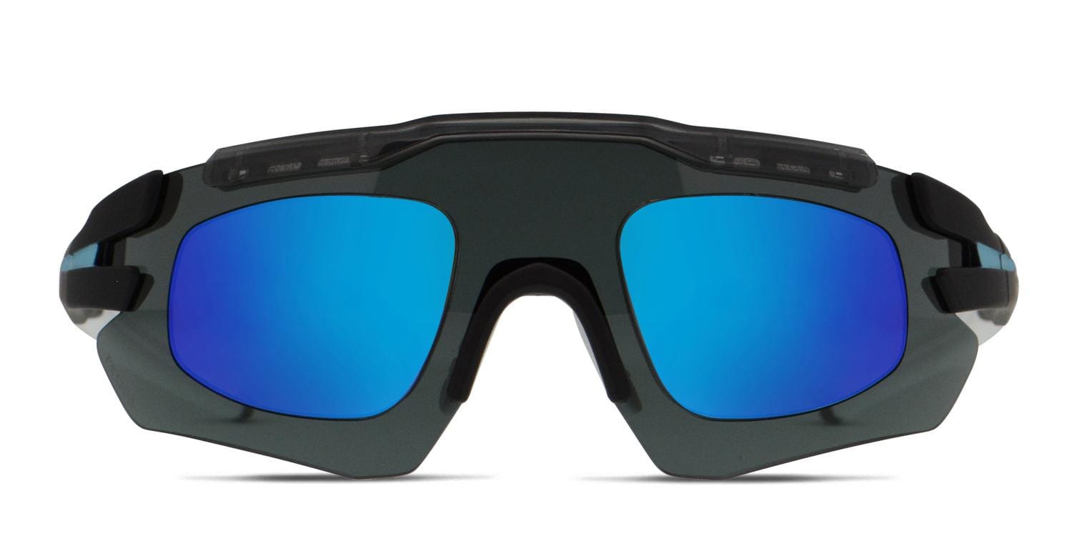 Progear Sprinter S-1284 Gray/Clear/Blue/White Wrap Half Frame sunglasses - front