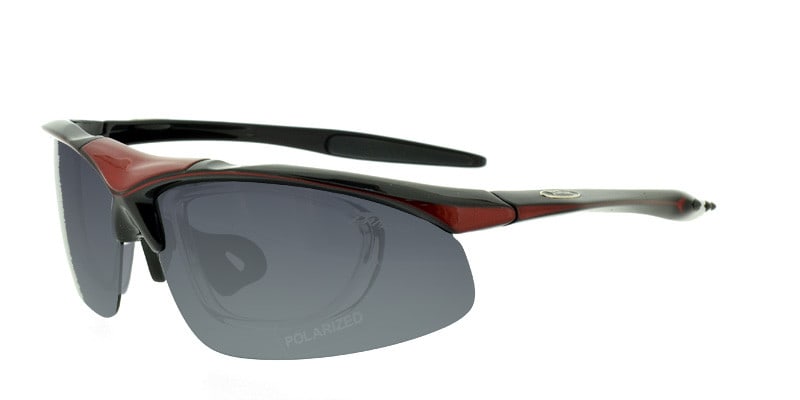 Panlees S866 Black w/Red Inner-ClipOn Polarized NA
