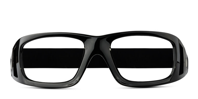 Panlees DE495 Black w/White Oval, Wrap Full Frame eyeglasses - front