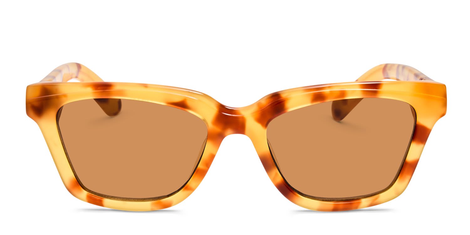 Jacquemus Carre Tortoise, Yellow glasses - Tortoise / Yellow - Frontal View