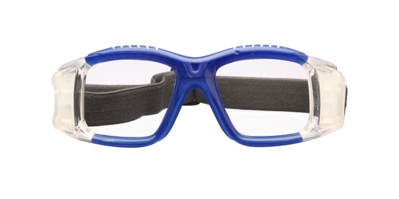 Panlees JH0010 Blue w/Clear NA Rectangle, Wrap Full Frame sunglasses - front