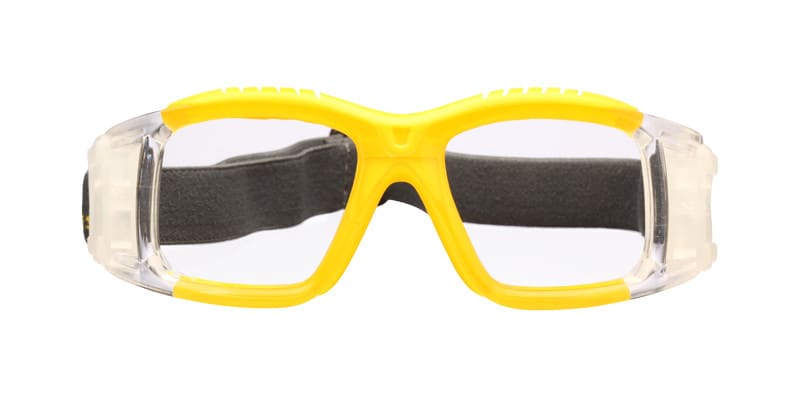Panlees JH0010 Yellow w/Clear NA Square, Wrap Full Frame eyeglasses - front