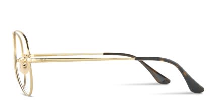 Ray-Ban RX6489 Aviator Gold glasses - Gold - Side View