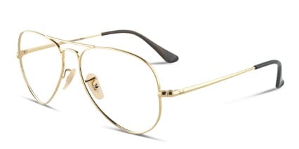 Ray-Ban RX6489 Aviator Gold glasses - Gold - Angle View