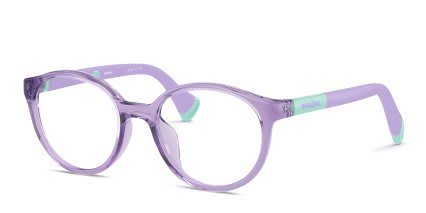 Miraflex MF4045 Kids Clear, Purple glasses - Clear / Purple - Angle View