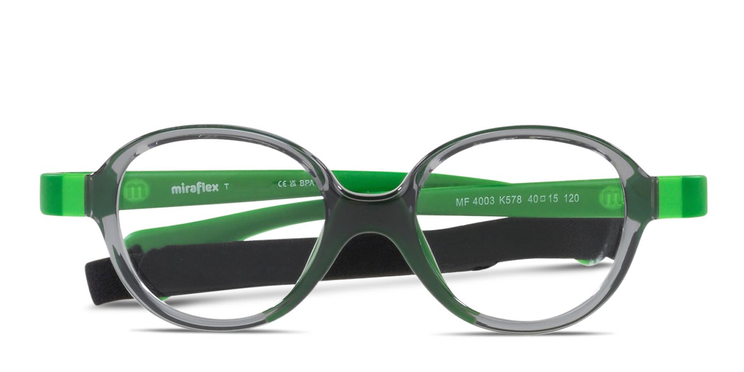 Miraflex MF4003 Kids Clear, Gray glasses - Clear / Gray - Frontal View