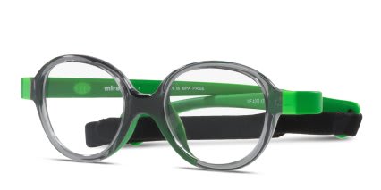 Miraflex MF4003 Kids Clear, Gray glasses - Clear / Gray - Angle View