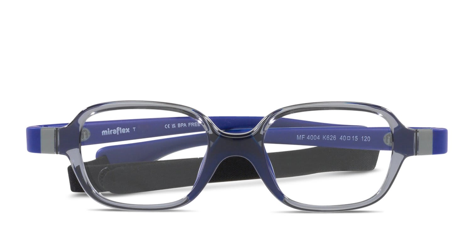 Miraflex MF4004 Kids Gray, Blue glasses - Gray / Blue - Frontal View