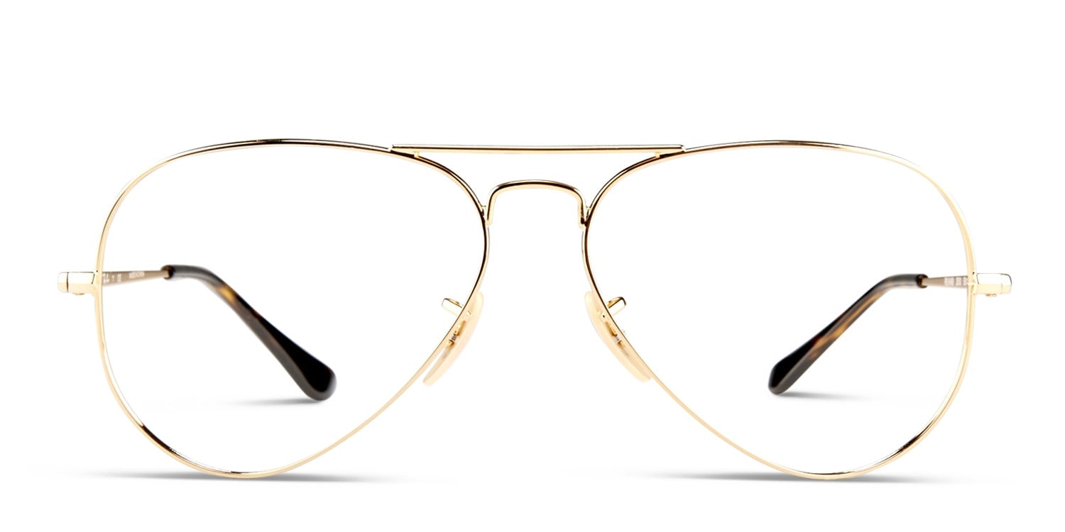 Ray-Ban RX6489 Aviator Gold Aviator Full Frame eyeglasses - front