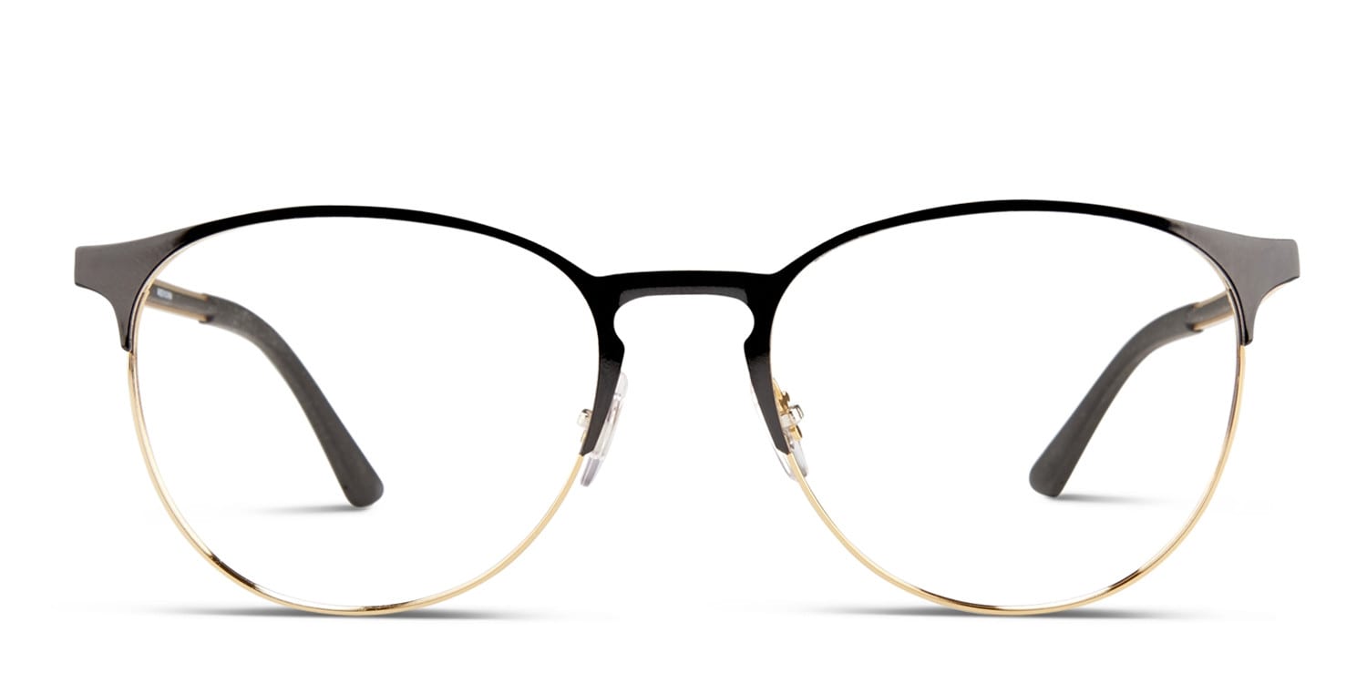 Ray-Ban RX6375 Black/Gold Round Full Frame eyeglasses - front