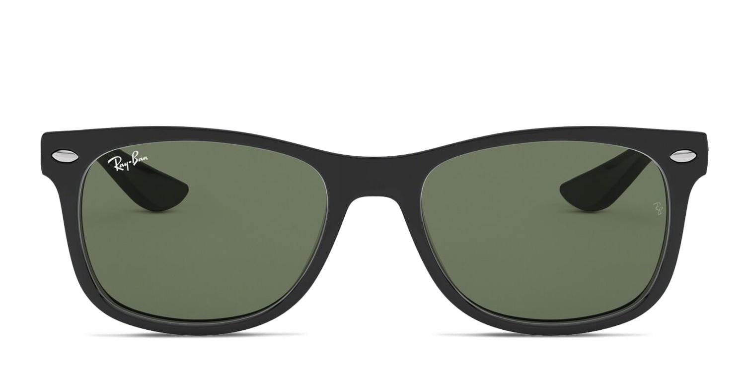 Ray-Ban RJ9052S Kids Black, Green glasses - Black / Green - Frontal View