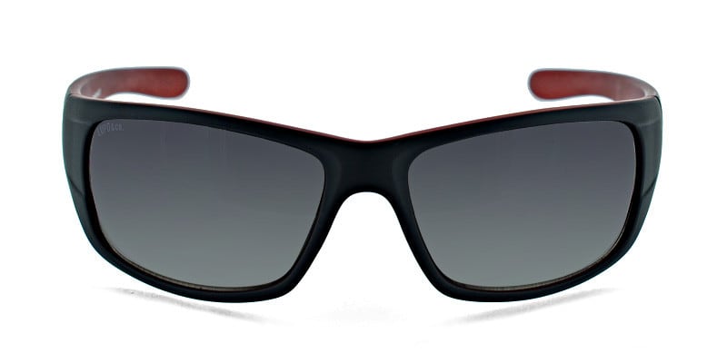 Lupo 1080 Black w/Red NA Rectangle Full Frame sunglasses - front