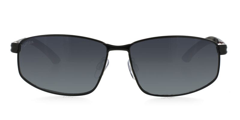 Lupo 1140 Black NA Rectangle, Aviator Full Frame sunglasses - front