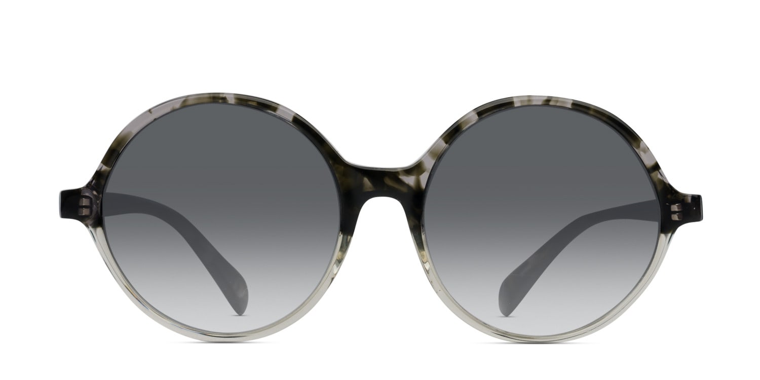 Diane Von Furstenberg Olga Black Tortoise w/Clear Round, Cat Eye Full Frame sunglasses - front