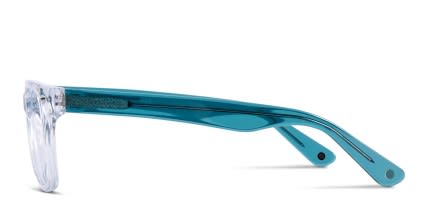 Muse M Classic Clear/Teal glasses - Clear / Blue - Side View