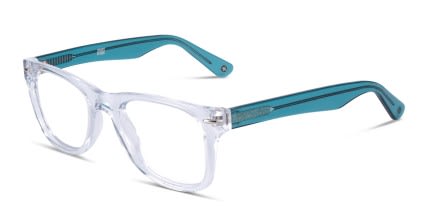 Muse M Classic Clear/Teal glasses - Clear / Blue - Angle View
