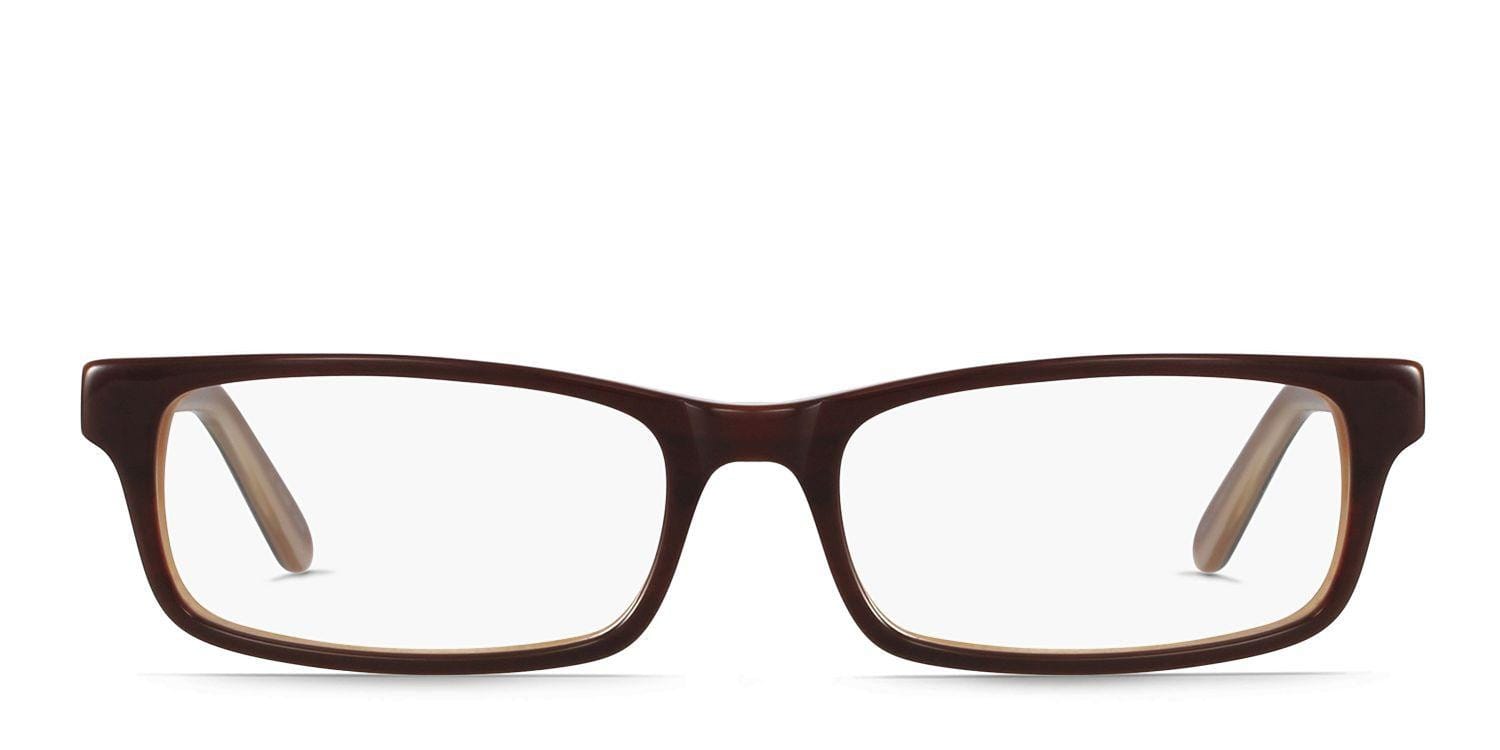 Eisenhower Brown Rectangle Full Frame eyeglasses - front