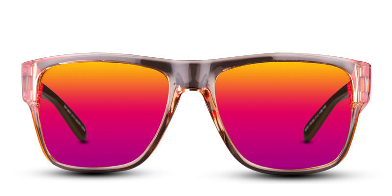 GM 179 Peach w/Hot Pink (non-prescription lenses) Square Full Frame sunglasses - front