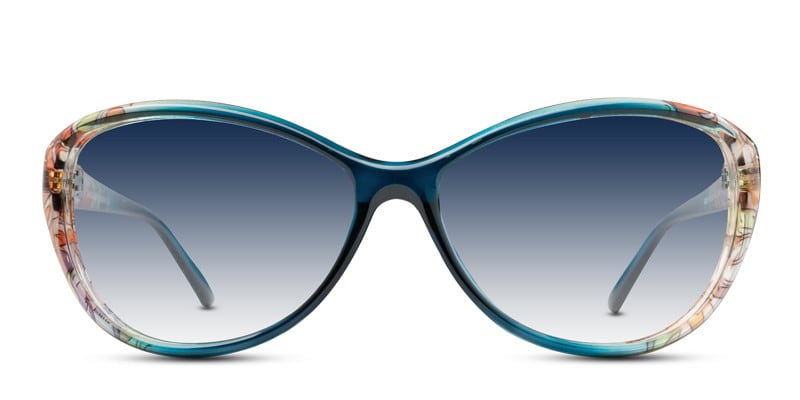 GM 176 Teal w/Print NA Cat Eye, Geometric Full Frame sunglasses - front