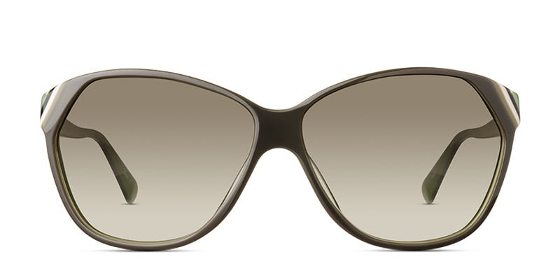 Diane Von Furstenberg DVF572S Olive w/Green NA Cat Eye, Oversized Full Frame sunglasses - front