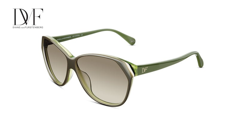 Diane Von Furstenberg DVF572S Olive w/Green NA