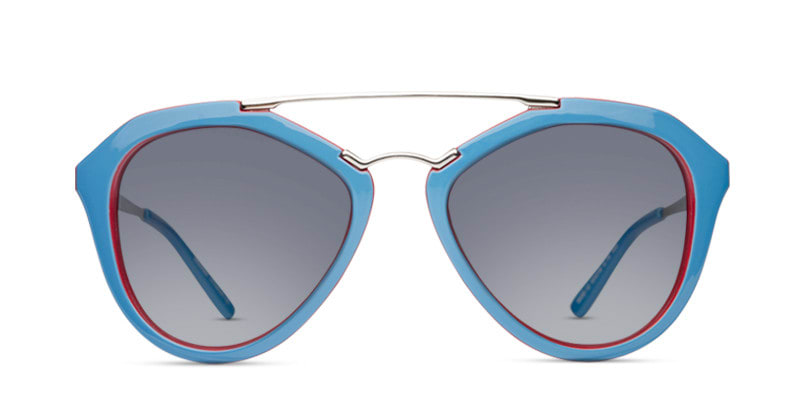 Carrie Blue w/Red Cat Eye, Geometric, Aviator Full Frame sunglasses - front
