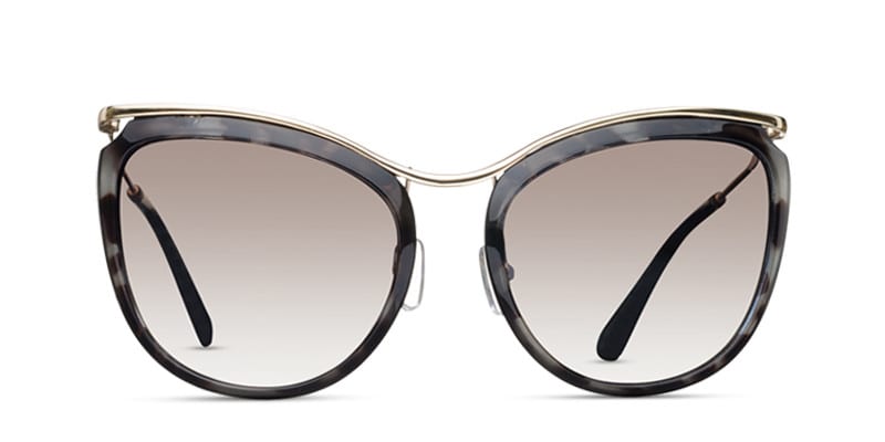 Dahlia Tortoise Gray Cat Eye, Geometric Full Frame sunglasses - front